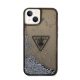 Guess Liquid Glitter Triangle Logo Apple iPhone 14 hátlap tok, fekete