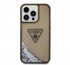 Guess Liquid Glitter Triangle Logo Apple iPhone 14 Pro hátlap tok, fekete