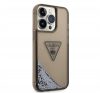 Guess Liquid Glitter Triangle Logo Apple iPhone 14 Pro hátlap tok, fekete