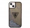 Guess Liquid Glitter Triangle Logo Apple iPhone 14 Plus hátlap tok, fekete