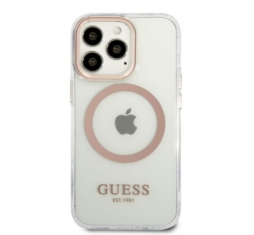 Guess Transparent MagSafe Apple iPhone 13 Pro hátlap tok, arany