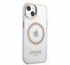 Guess Transparent MagSafe Apple iPhone 13 hátlap tok, arany