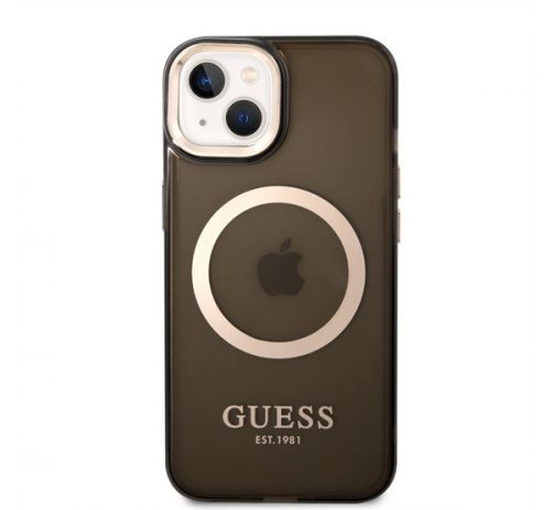 Guess Translucent MagSafe Apple iPhone 14 hátlap tok, fekete