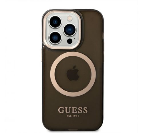 Guess Translucent MagSafe Apple iPhone 14 Pro hátlap tok, fekete