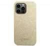 Guess Glitter Flakes Metal Logo Apple iPhone 14 Pro hátlap tok, arany