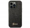 Guess Glitter Flakes Metal Logo Apple iPhone 14 Pro hátlap tok, fekete