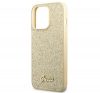 Guess Glitter Flakes Metal Logo Apple iPhone 14 Pro Max hátlap tok, arany