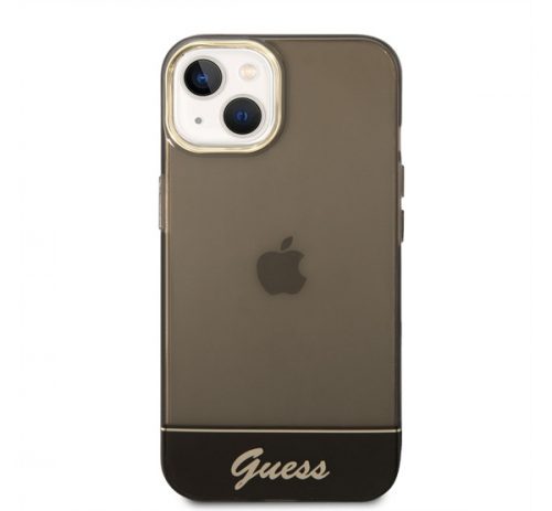 Guess Camera Outline Translucent Apple iPhone 14 Plus hátlap tok, fekete