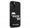 Karl Lagerfeld and Choupette 3D bőr hátlap tok Apple iPhone 14 Plus, fekete