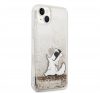 Karl Lagerfeld Liquid Glitter Choupette Eat hátlap tok Apple iPhone 14 Plus, arany