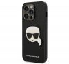 Karl Lagerfeld Head Saffiano bőr hátlap tok Apple iPhone 14 Pro, fekete