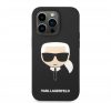 Karl Lagerfeld Head Liquid szilikon hátlap tok Apple iPhone 14 Pro, fekete