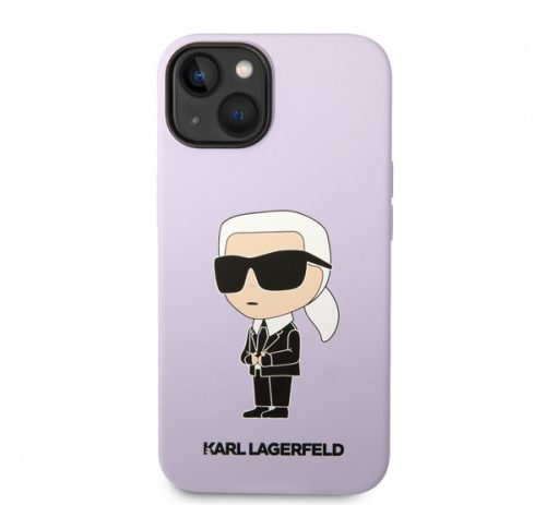 Karl Lagerfeld Liquid Ikonik NFT szilikon hátlap tok Apple iPhone 14 Plus, lila