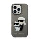 Karl Lagerfeld Liquid Glitter Karl and Choupette NFT hátlap tok Apple iPhone 14 Pro, fekete