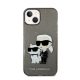 Karl Lagerfeld Liquid Glitter Karl and Choupette NFT hátlap tok Apple iPhone 14 Plus, fekete