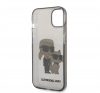 Karl Lagerfeld Liquid Glitter Karl and Choupette NFT hátlap tok Apple iPhone 14 Plus, fekete