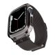 Spigen Metal Fit Pro Apple Watch 8/7 45mm fém szíj, tokkal, grafit fekete