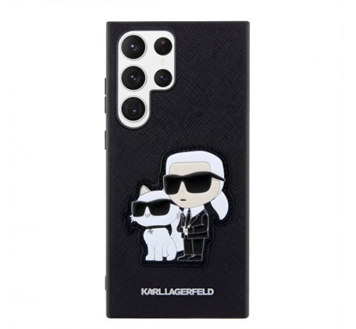 Karl Lagerfeld Saffiano Samsung Galaxy S23 Ultra, szilikon tok, fekete