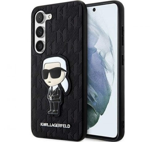 Karl Lagerfeld Saffiano Monogram Ikonik Samsung Galaxy S23+, szilikon tok, fekete