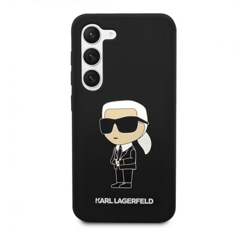 Karl Lagerfeld Silicone Ikonik Samsung Galaxy S23+, szilikon tok, fekete