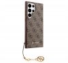 Guess 4G Charms Samsung Galaxy S23 Ultra szilikon tok, barna