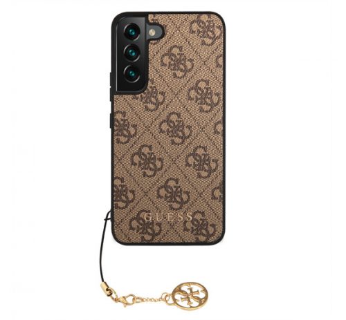 Guess 4G Charms Samsung Galaxy S23+ szilikon tok, barna