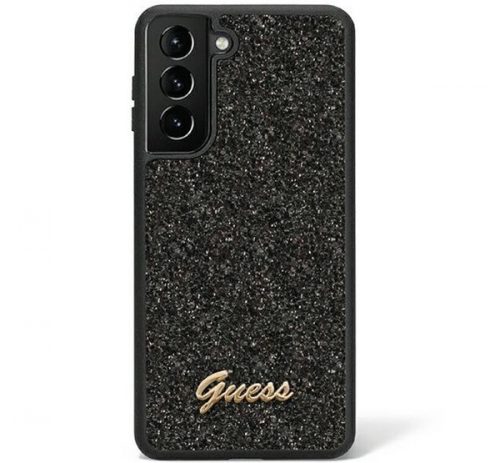 Guess Glitter Script Samsung Galaxy S23+ szilikon tok, fekete