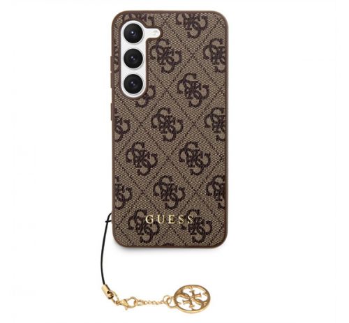 Guess 4G Charms Samsung Galaxy S23 szilikon tok, barna