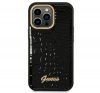 Guess Croco Collection Apple iPhone 14 Pro hátlap tok, fekete