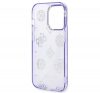 Guess Peony Glitter Apple iPhone 14 Pro hátlap tok, lila