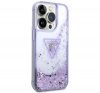 Guess Liquid Glitter Palm Apple iPhone 14 Pro hátlap tok, lila