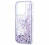 Guess Liquid Glitter Palm Apple iPhone 14 Pro hátlap tok, lila