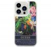 Guess Flower Liquid Glitter Apple iPhone 14 Pro hátlap tok, kék