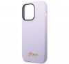 Guess Silicone Vintage Gold Apple iPhone 14 Pro hátlap tok, lila