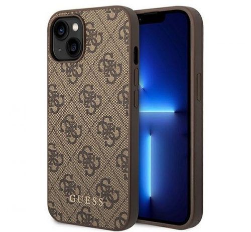 Guess 4G Metal Gold Apple iPhone 14 Plus hátlap tok, barna