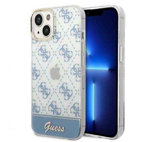 Guess 4G Pattern Script Apple iPhone 14 Plus hátlap tok, kék