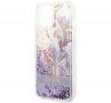 Guess Flower Liquid Glitter Apple iPhone 14 Plus hátlap tok, lila