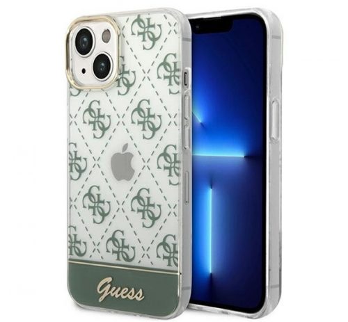 Guess 4G Pattern Script Apple iPhone 14 hátlap tok, keki