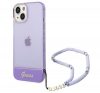 Guess Translucent Pearl Strap Apple iPhone 14 hátlap tok, lila