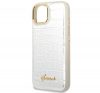 Guess Croco Collection Apple iPhone 14 hátlap tok, ezüst