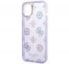 Guess Peony Glitter Apple iPhone 14 hátlap tok, lila