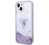 Guess Liquid Glitter Palm Apple iPhone 14 hátlap tok, lila