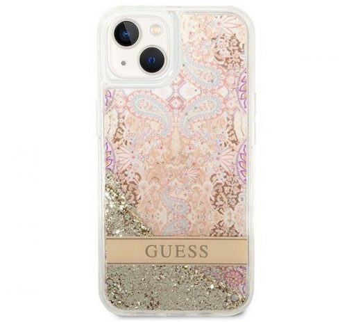 Guess Paisley Liquid Glitter Apple iPhone 14 hátlap tok, arany