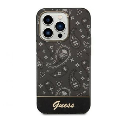 Guess Bandana Paisley Apple iPhone 14 Pro Max hátlap tok, fekete