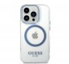 Guess Metal Outline Magsafe Apple iPhone 14 Pro hátlap tok, kék