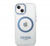 Guess Metal Outline Magsafe Apple iPhone 14 Plus hátlap tok, kék