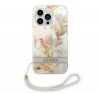 Guess Flower Strap Apple iPhone 14 Pro hátlap tok, lila