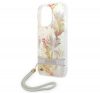 Guess Flower Strap Apple iPhone 14 Pro hátlap tok, lila