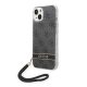 Guess 4G Print Strap Apple iPhone 14 hátlap tok, fekete