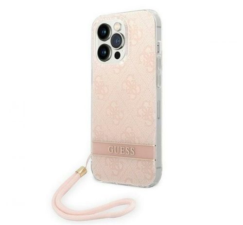 Guess 4G Print Strap Apple iPhone 14 Pro Max hátlap tok, pink